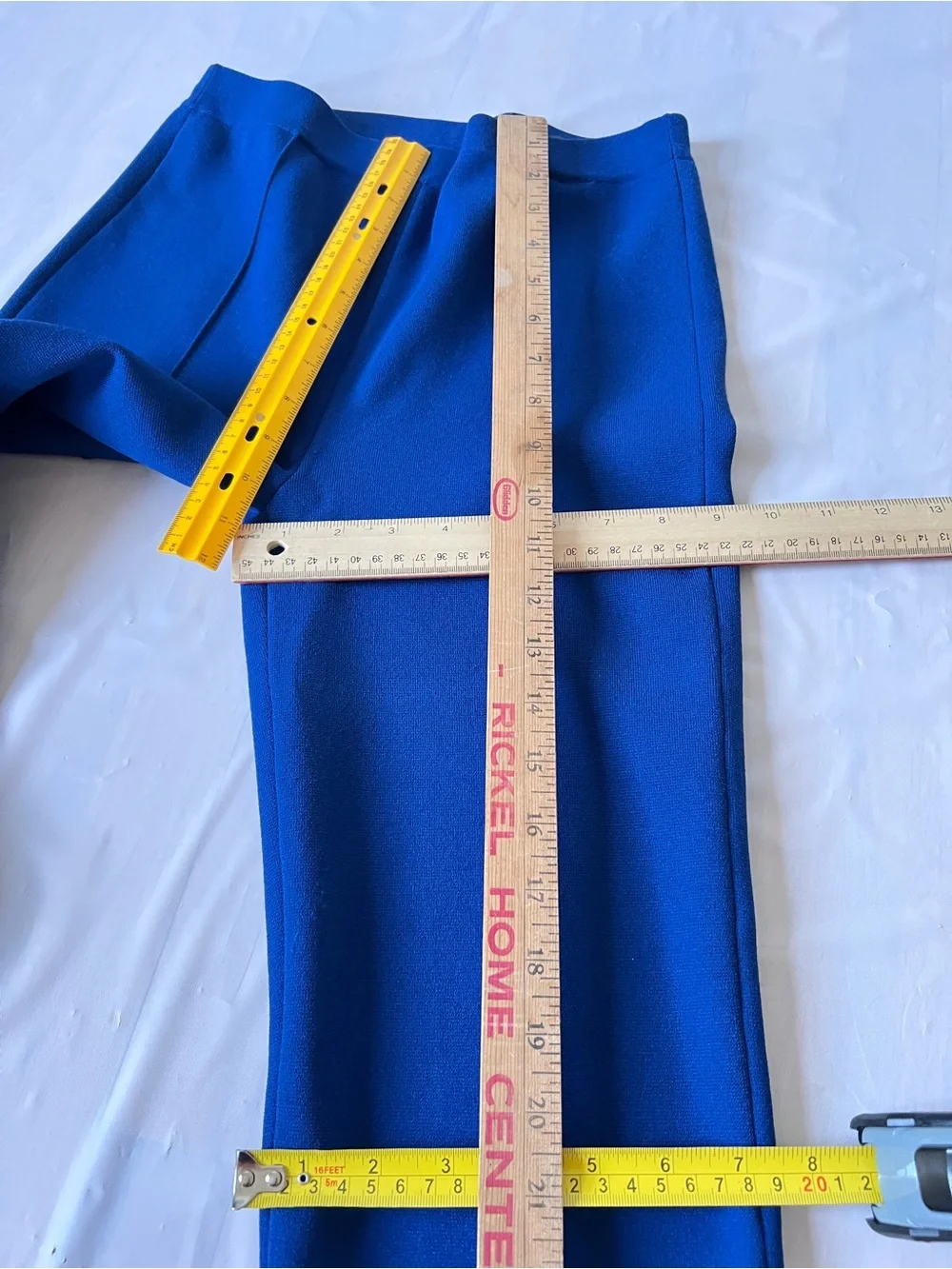 Theory Compact Crepe Crop Flare Pant Royal Blue Size XS P elastic W 26